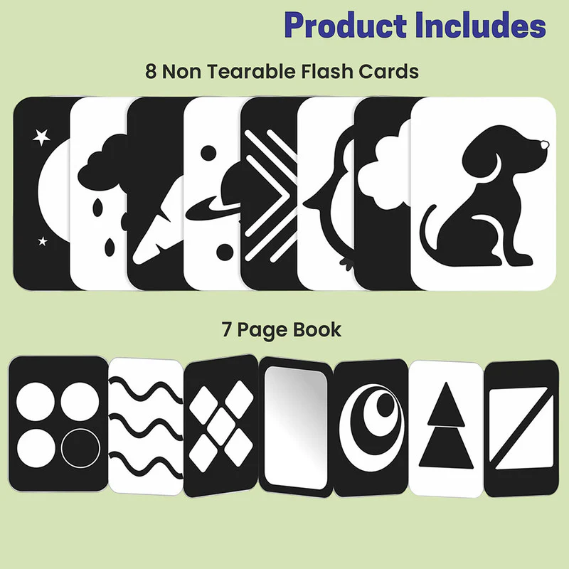High-Contrast Flash Cards & Dual-Sided Flip Book for Newborns - Image 4