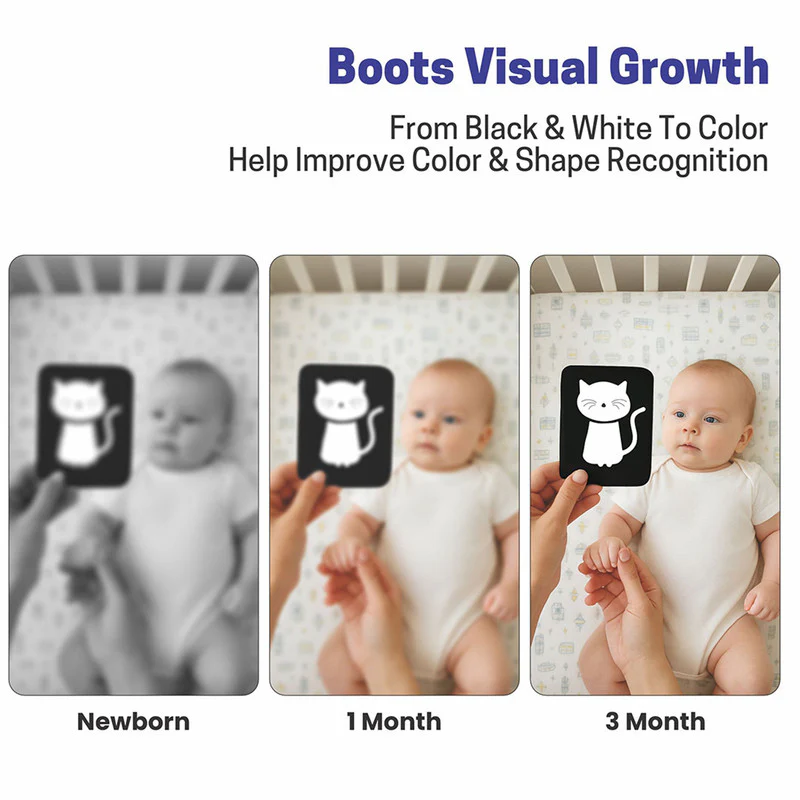 High-Contrast Flash Cards & Dual-Sided Flip Book for Newborns - Image 7