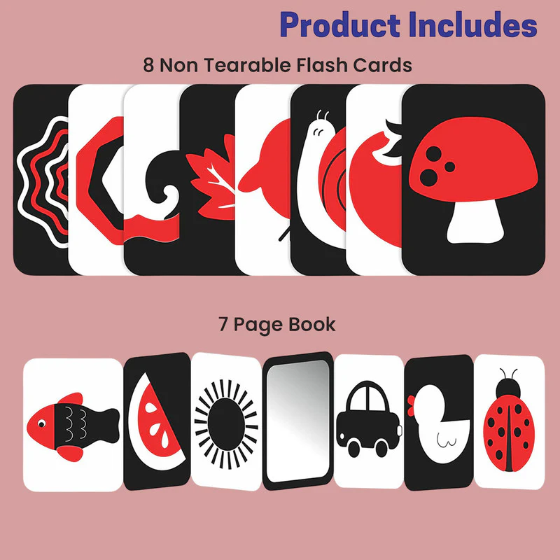 High Contrast Flash Cards for Babies - Shapes, Animals, Fruits, & More - Image 2