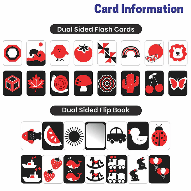 High Contrast Flash Cards for Babies - Shapes, Animals, Fruits, & More - Image 4