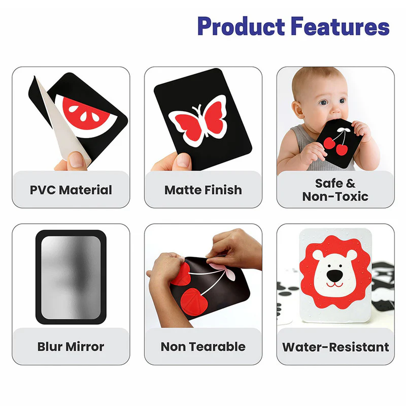 High Contrast Flash Cards for Babies - Shapes, Animals, Fruits, & More - Image 6