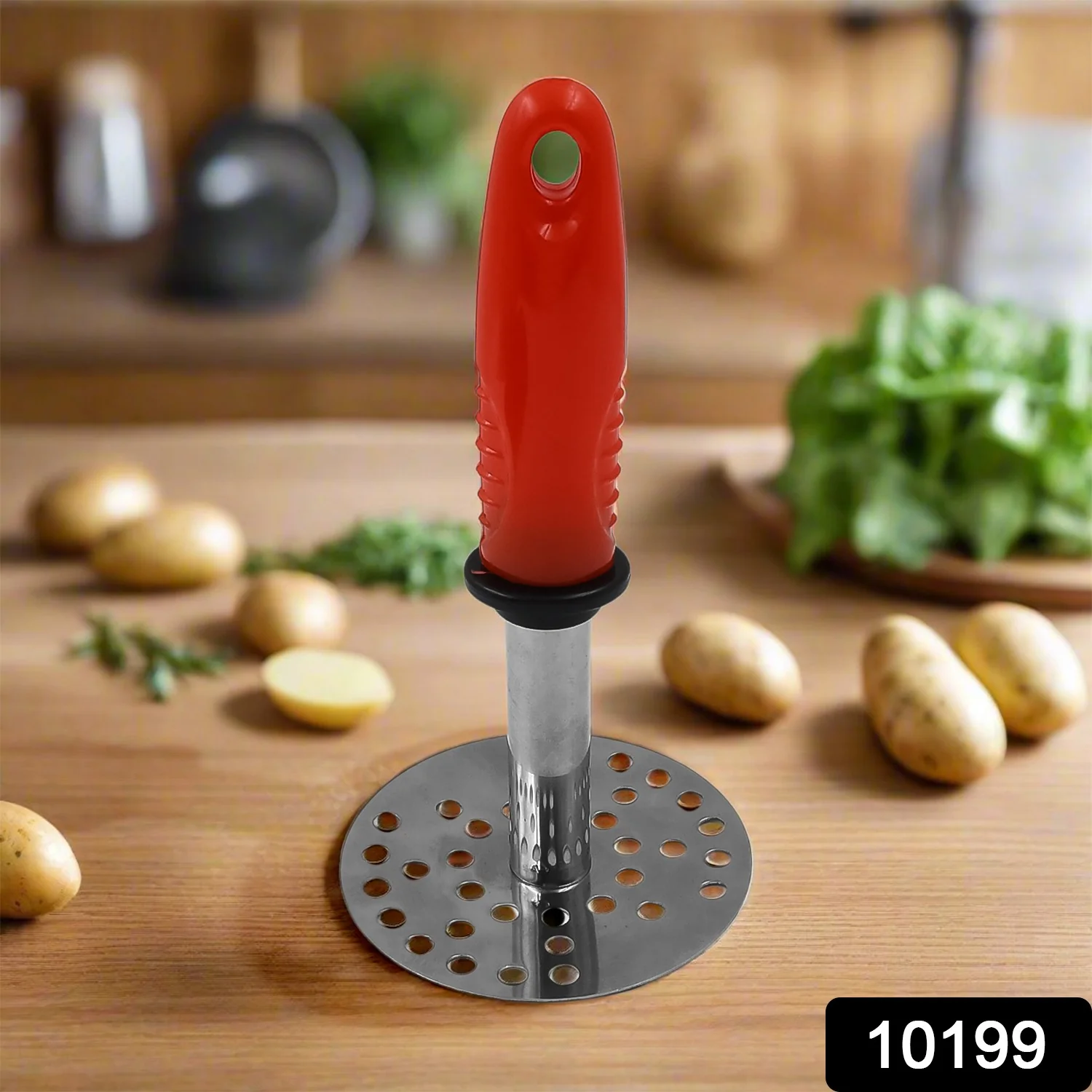 High Grade Stainless Steel Potato Pav Bhaji Masher with Plastic Handle (1 Pc) - Image 2