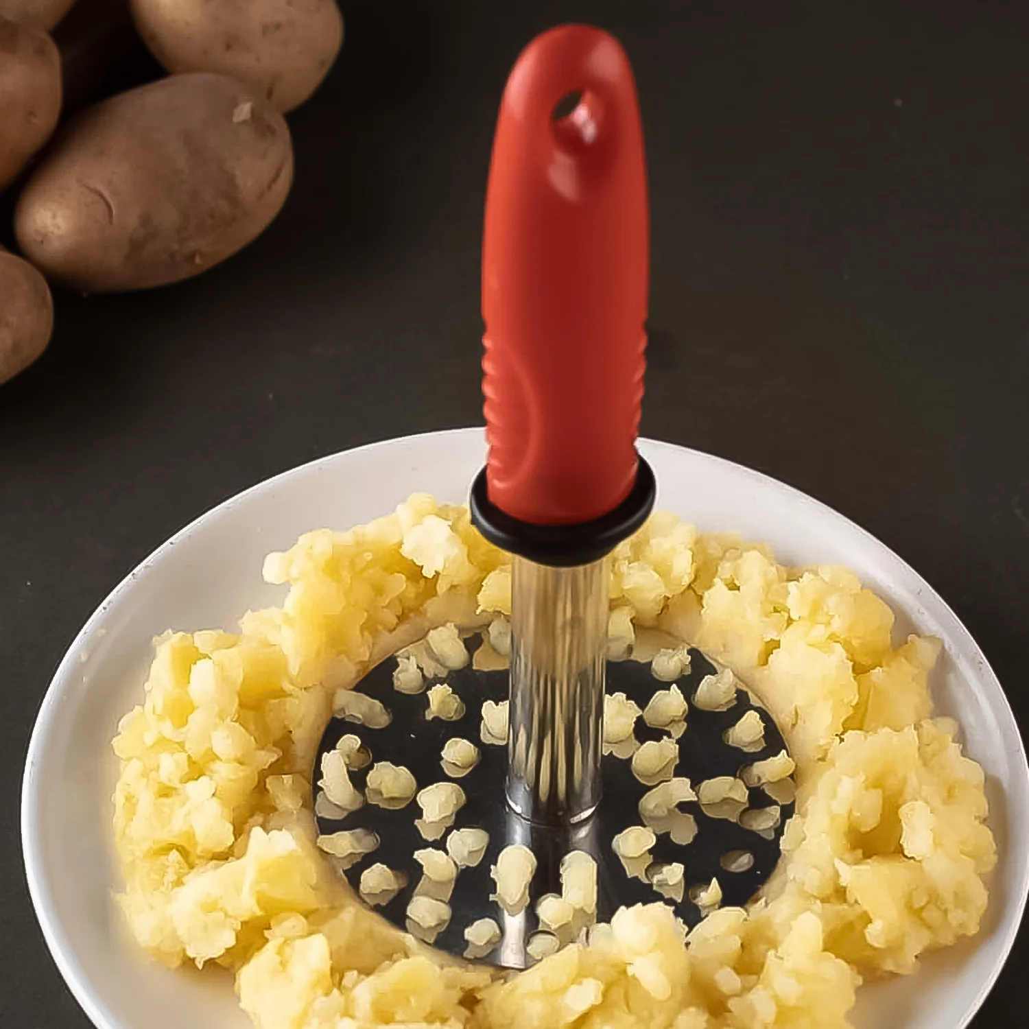 High Grade Stainless Steel Potato Pav Bhaji Masher with Plastic Handle (1 Pc) - Image 6