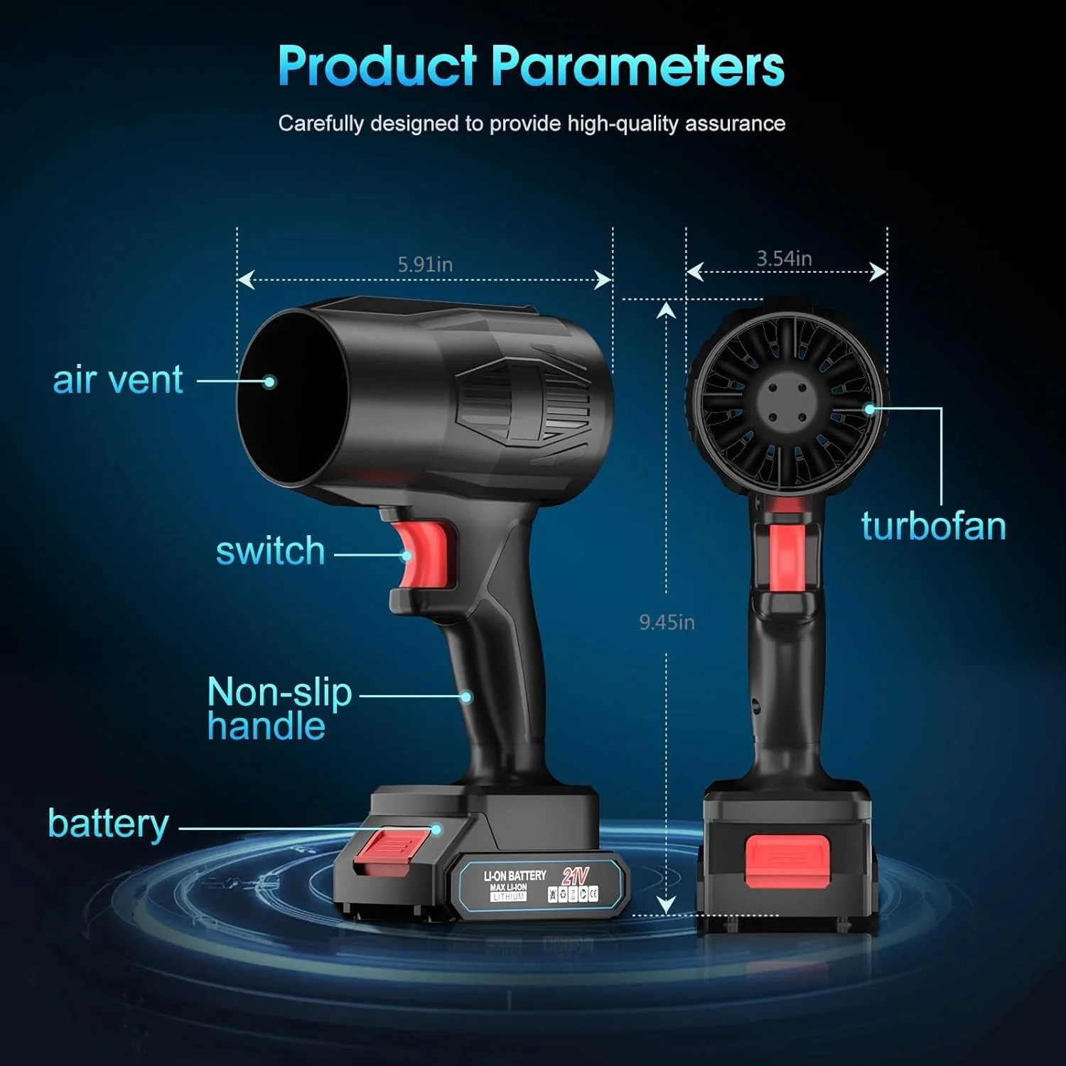 High-Power Cordless Leaf Blower Fan with Rechargeable Battery (1 Pc) - Image 7