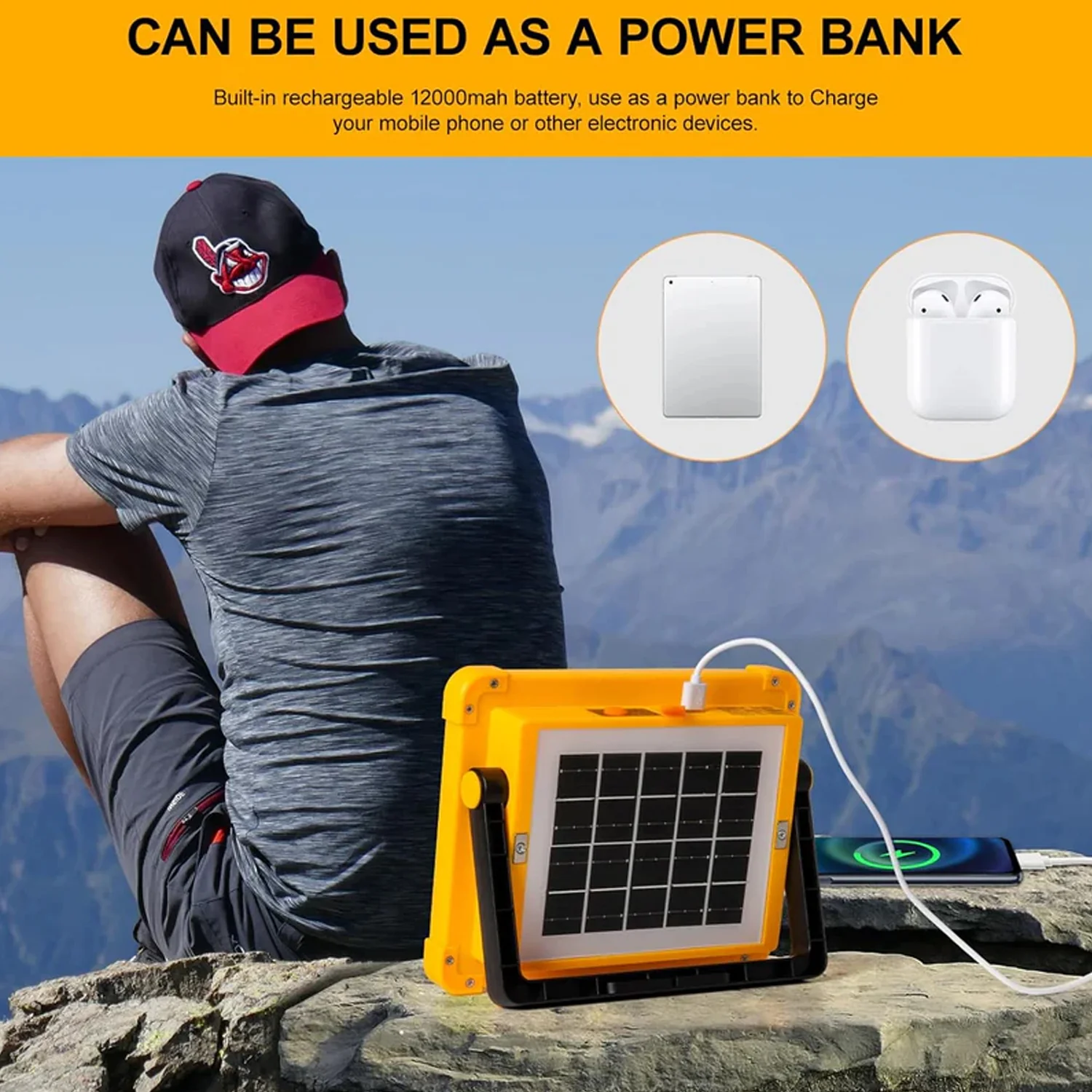 High Power Solar LED Flood Light (1 Pc, 2400mAh) - Image 5