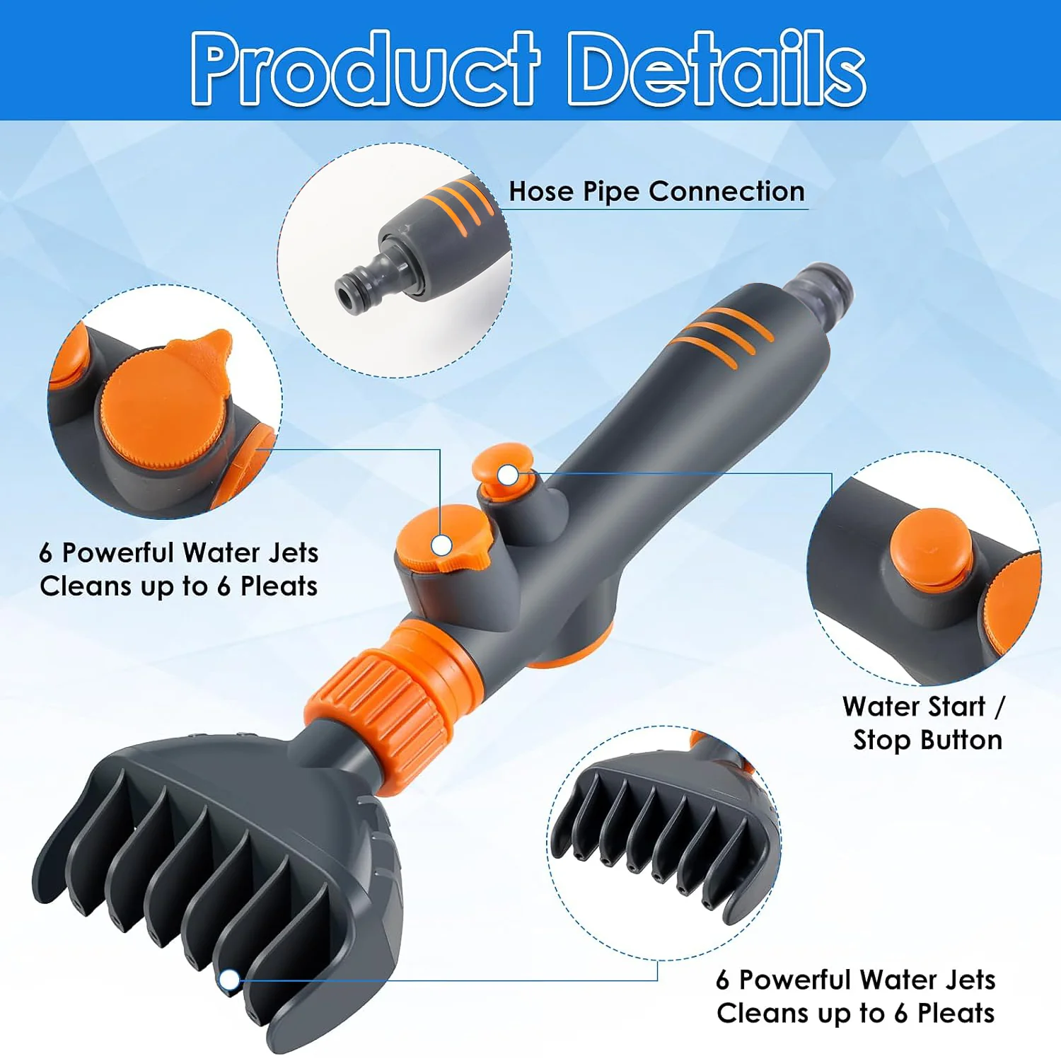 High-Pressure Pool Filter Cartridge Cleaner Nozzle (1 Pc) - Image 7