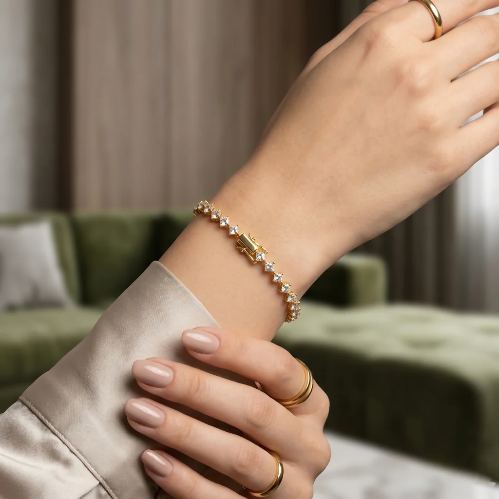High Quality Gold Plated AD Bracelet for women - Image 2