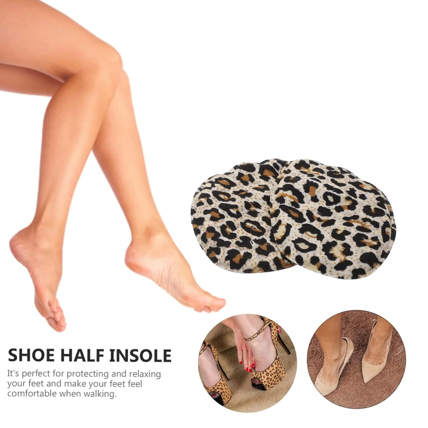 High Shoe Heel Cushion Inserts Non Slip Prevent Calluses Insole (1 Pair / Mix Design) - Image 4