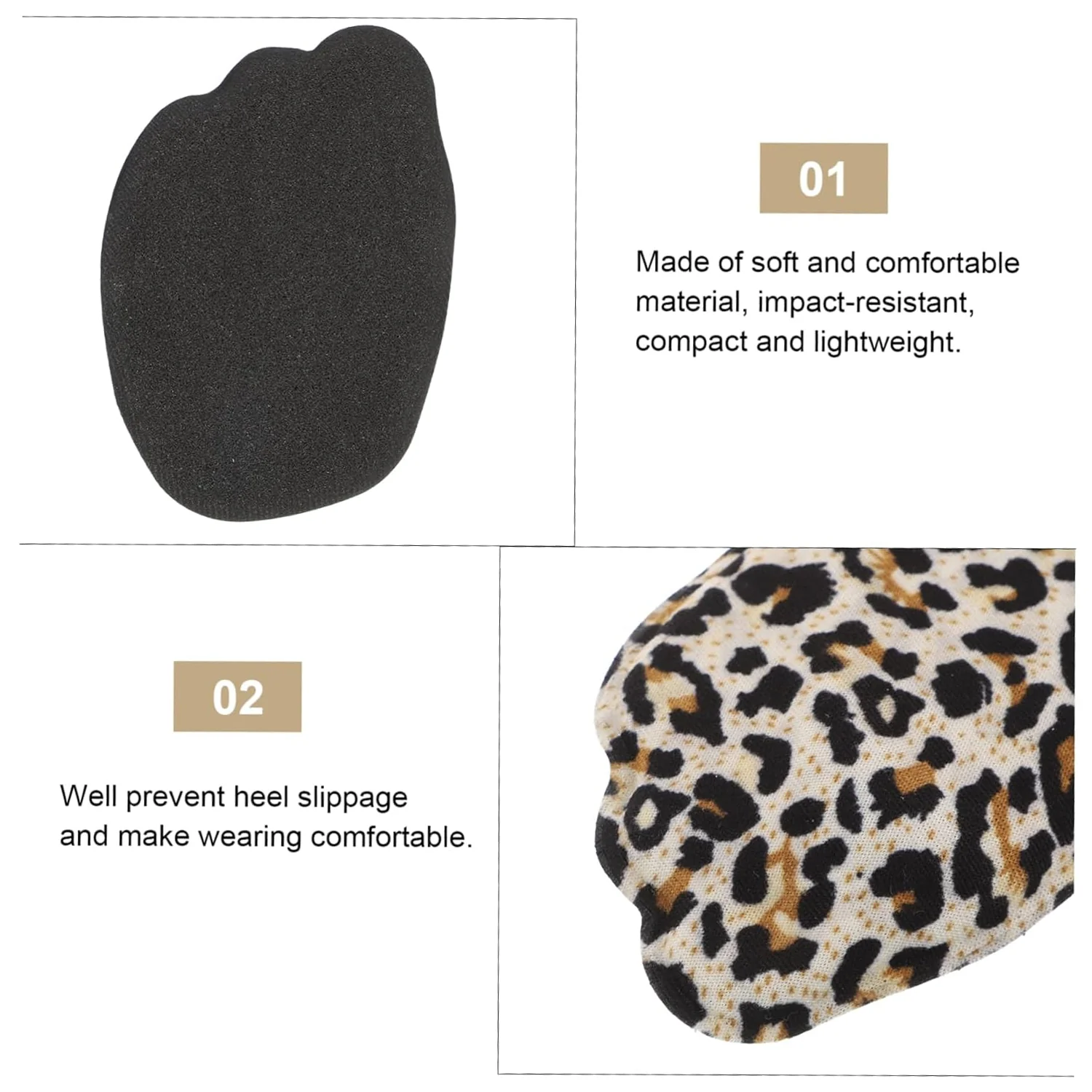 High Shoe Heel Cushion Inserts Non Slip Prevent Calluses Insole (1 Pair / Mix Design) - Image 7
