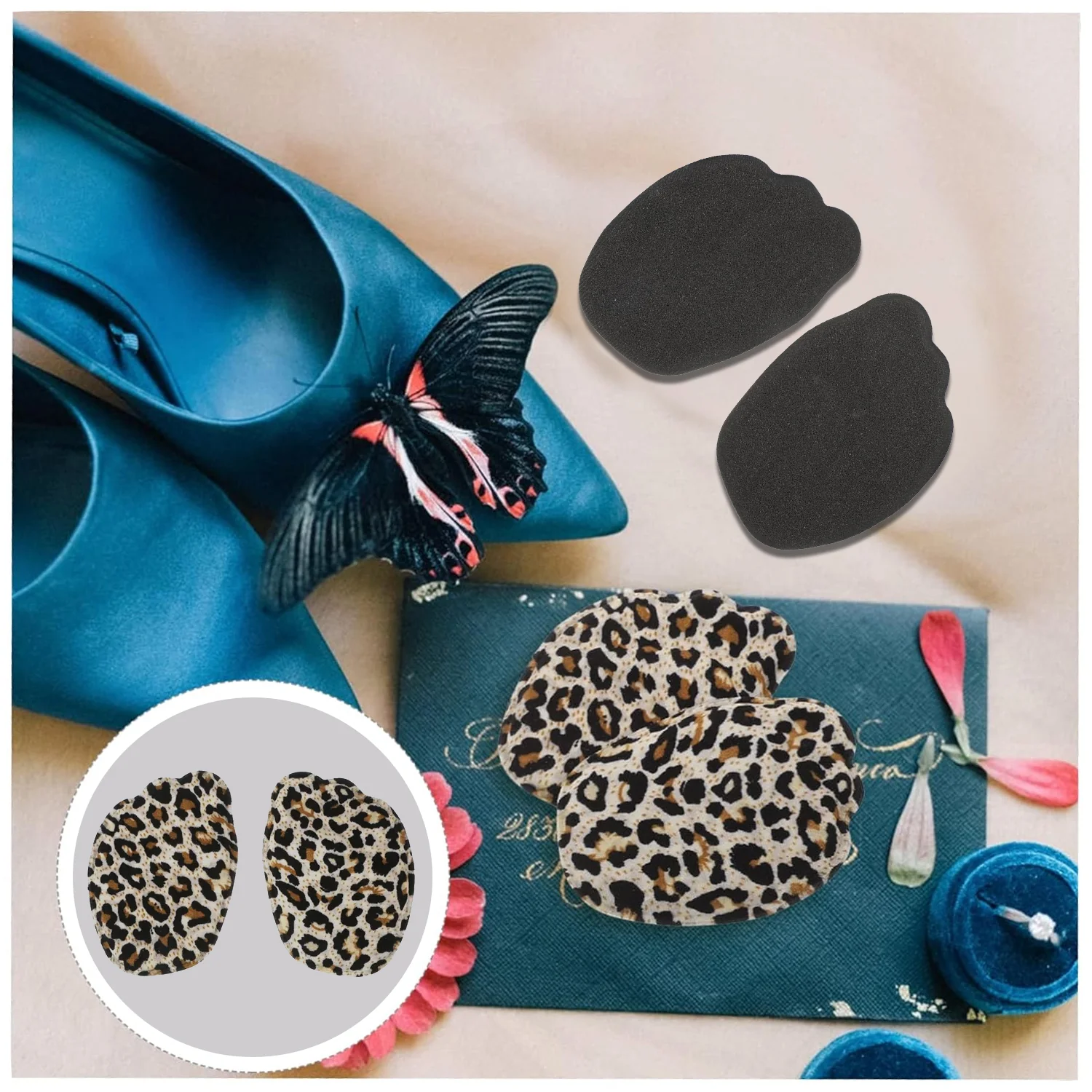 High Shoe Heel Cushion Inserts Non Slip Prevent Calluses Insole (1 Pair / Mix Design) - Image 8