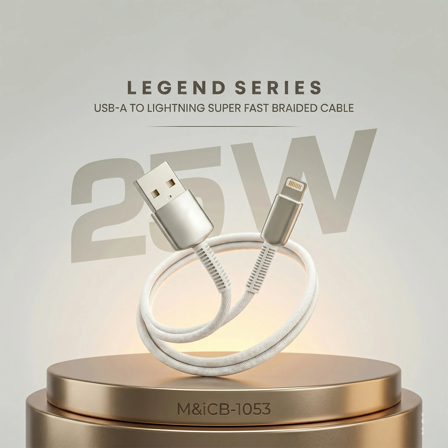 High Speed 25W USB A to Lightning Fast Charging Cable (1 Pc, 1 Mtr) - Image 3