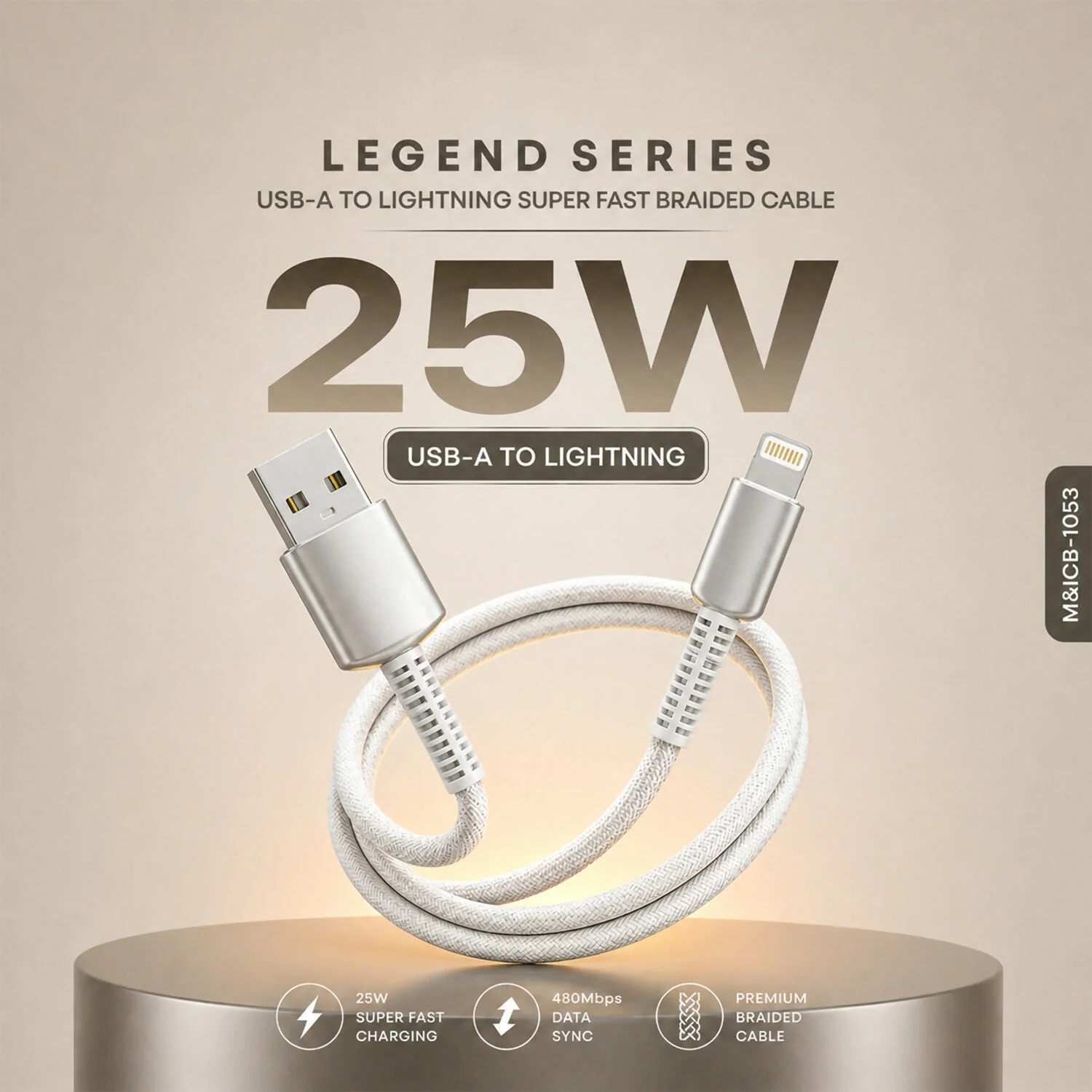 High Speed 25W USB A to Lightning Fast Charging Cable (1 Pc, 1 Mtr) - Image 6