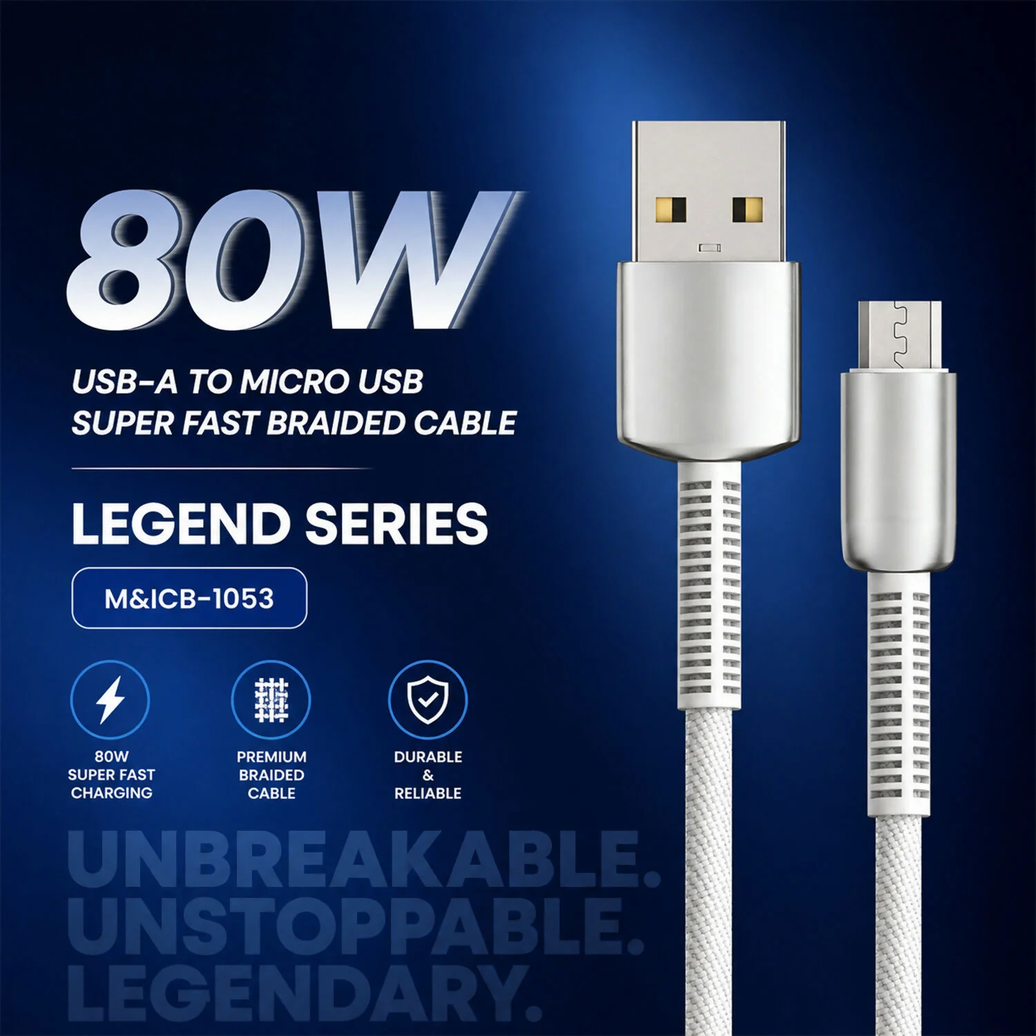 High Speed 80W USB A to Micro USB Super Fast Charging Cable (1 Pc, 1 Mtr) - Image 3