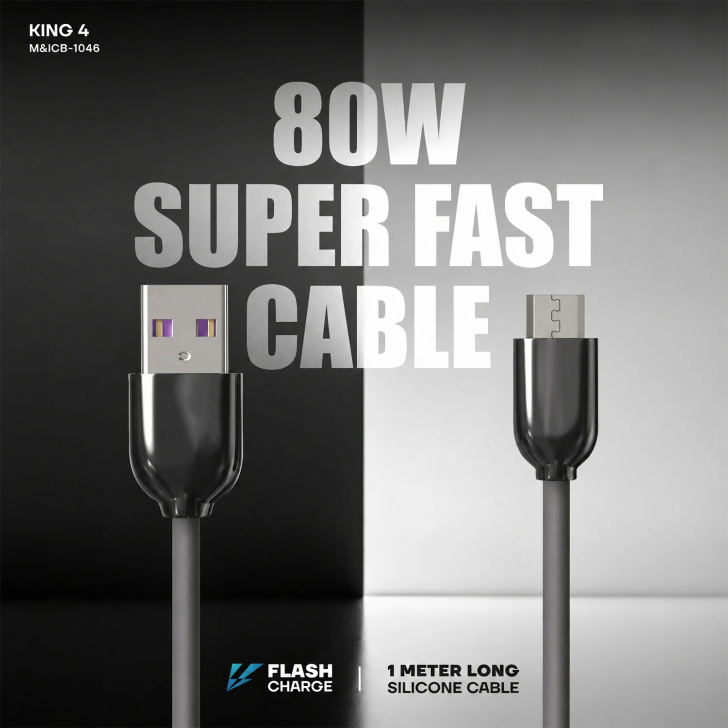 High Speed 80W USB to Micro USB Super Fast Charging Cable (1 Pc, 1 Mtr) - Image 6