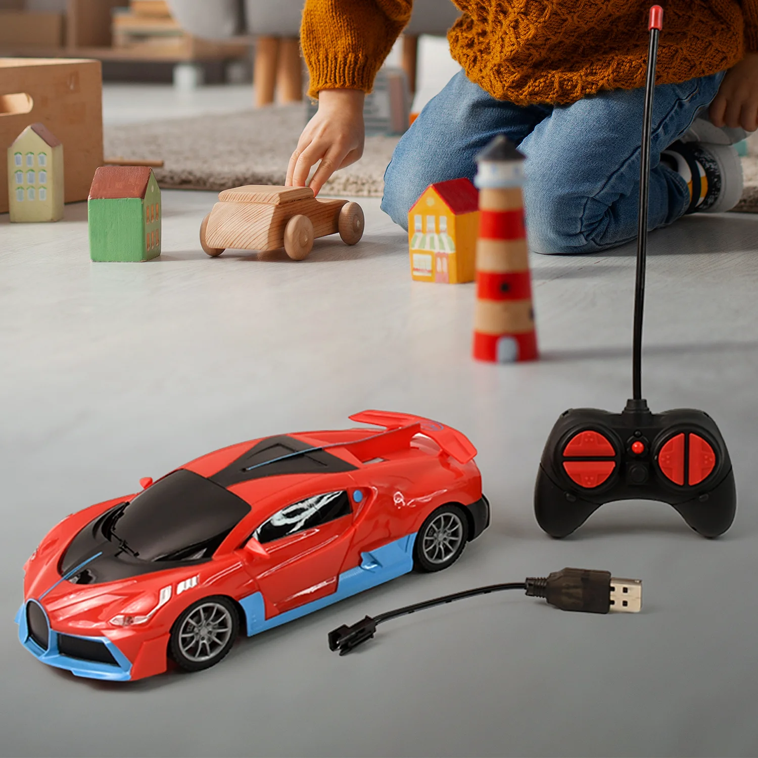Electroplay High-Speed RC Sports Car with Spray Exhaust Effect (1 Set) - Image 3