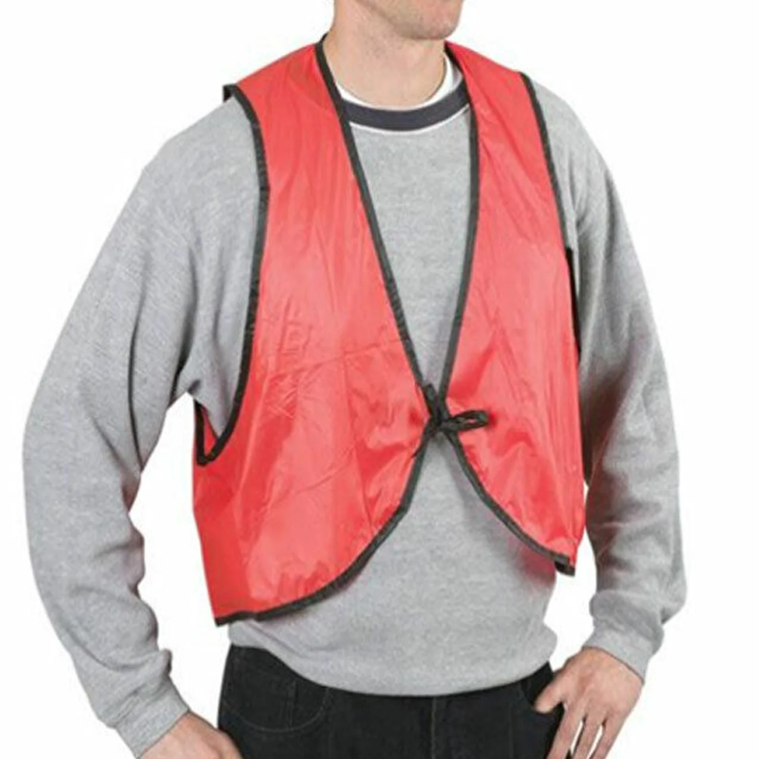 Economy PVC Safety Vest – Soft Vinyl, Tie Closure, High Visibility - Image 6