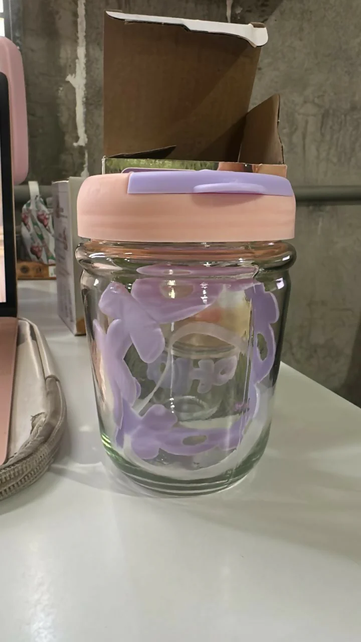 HOHO Cute Glass Milk Jar with Straw & Silicone Lid | 350ml Leakproof Reusable Mason Tumbler | Aesthetic Smoothie & Juice Cup for Kids & Adults | Pastel Silicone Sleeve | 12cm x 7cm | Eco-Friendly Drinkware - Image 5
