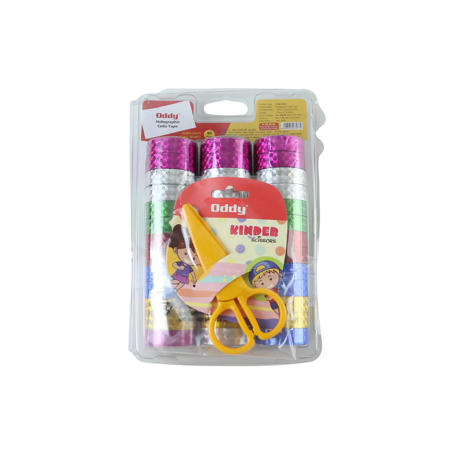 Holographic Decorative Tape Set with Scissors (1 Set, 39 Roll) - Image 5