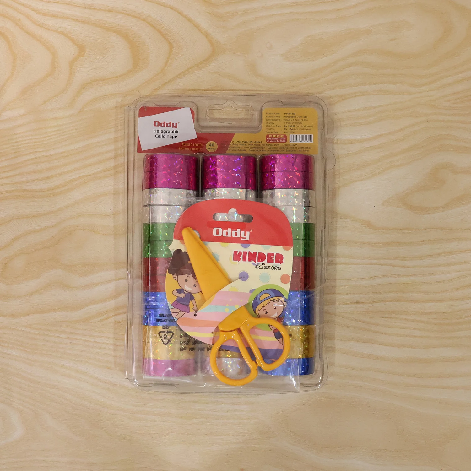 Holographic Decorative Tape Set with Scissors (1 Set, 39 Roll) - Image 9