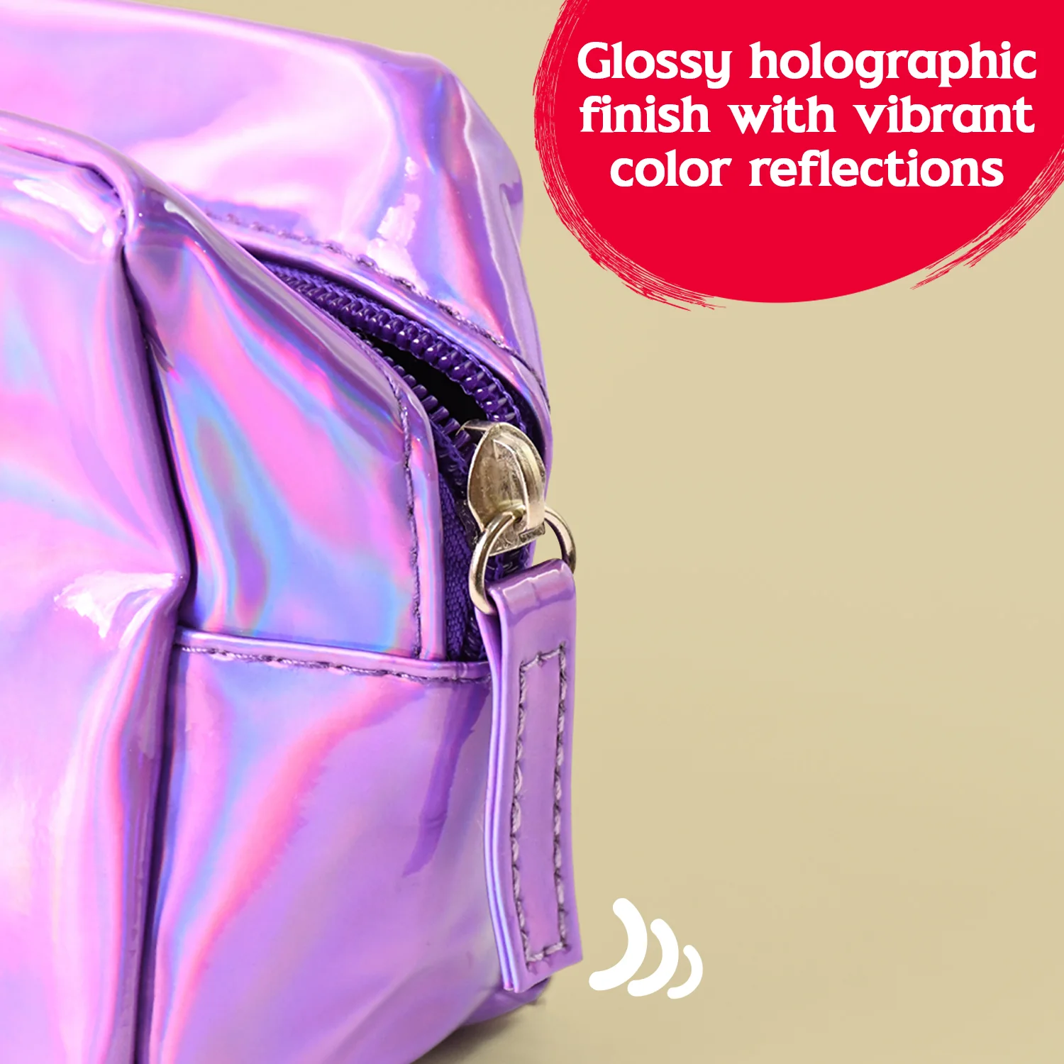 Holographic Shiny Waterproof Travel Cosmetic Pouch (1 Pc) - Image 6