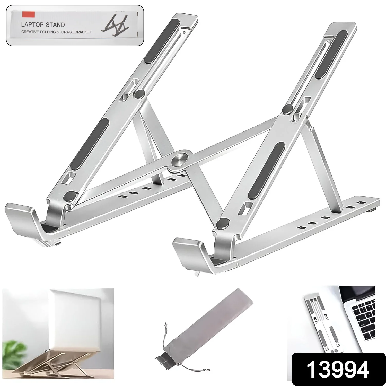 Home Foldable Height Adjustable Laptop Stand (1 Pc) - Image 2