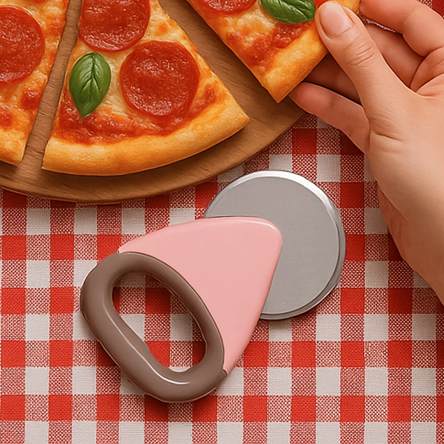 HomeChef Ergonomic Pizza Cutter with Stainless Steel Rotating Blade (1 Pc) - Image 4