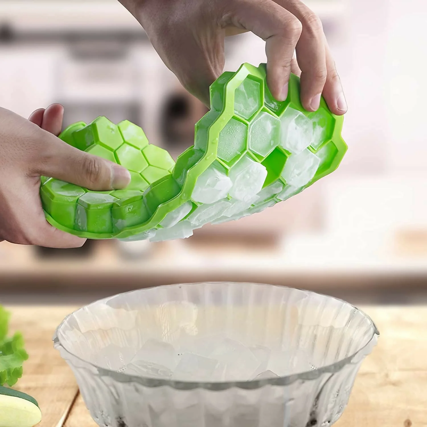 Honey Ice tray with lid pack of 3 pc set Multi color - Image 4