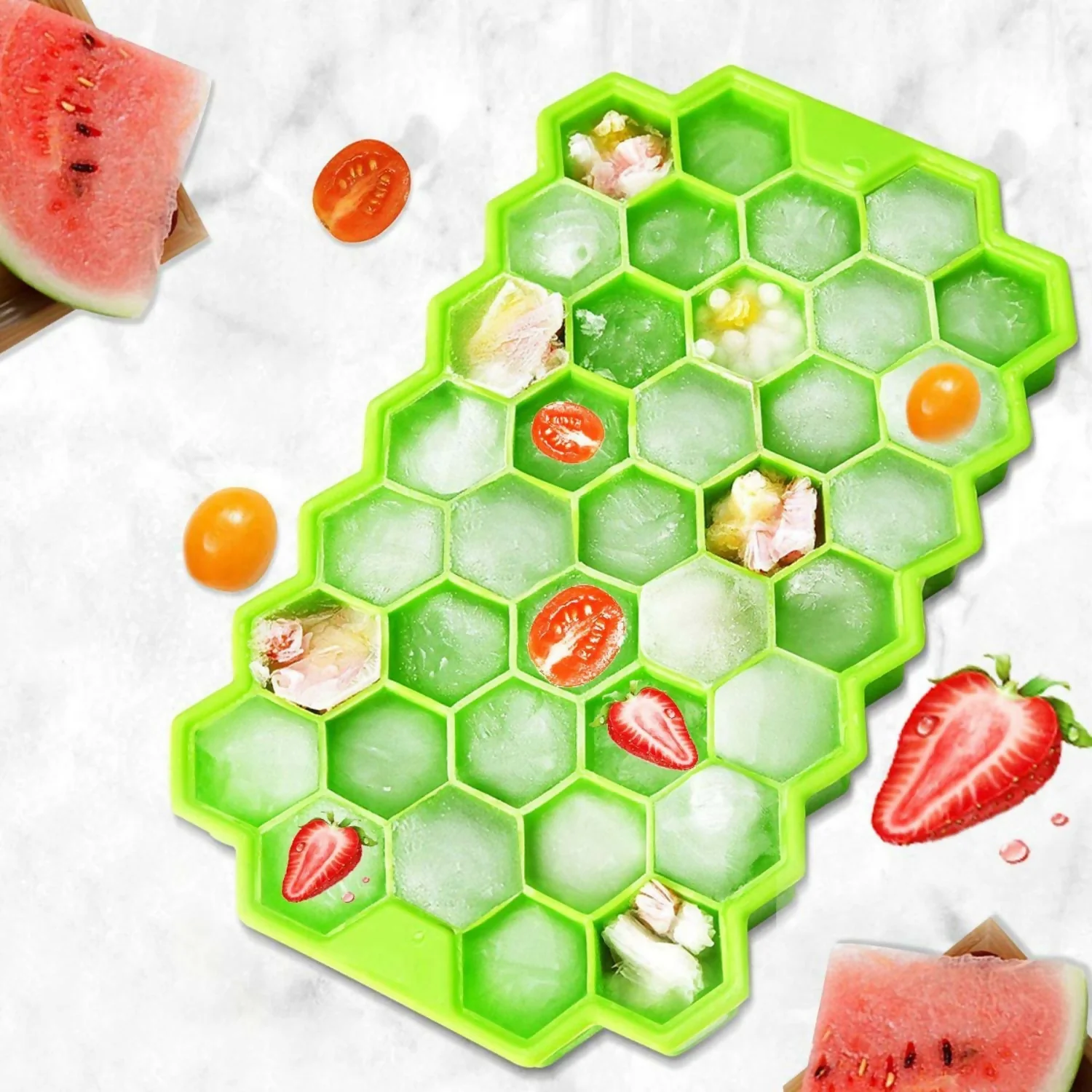 Honey Ice Tray with lid set of 2 Pcs Multi color - Image 4