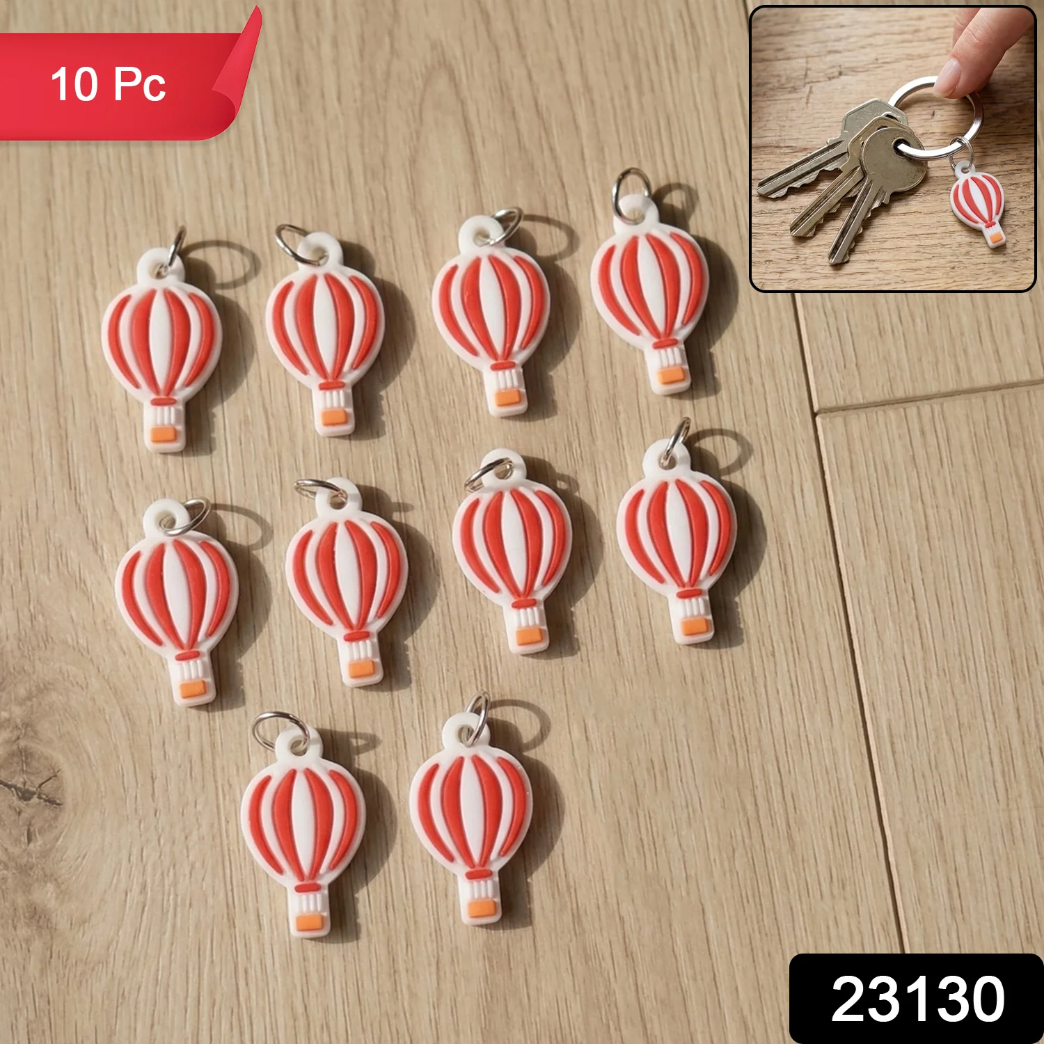 Hot Air Balloon Bag Charm Keychain Set (10 Pc) - Image 2