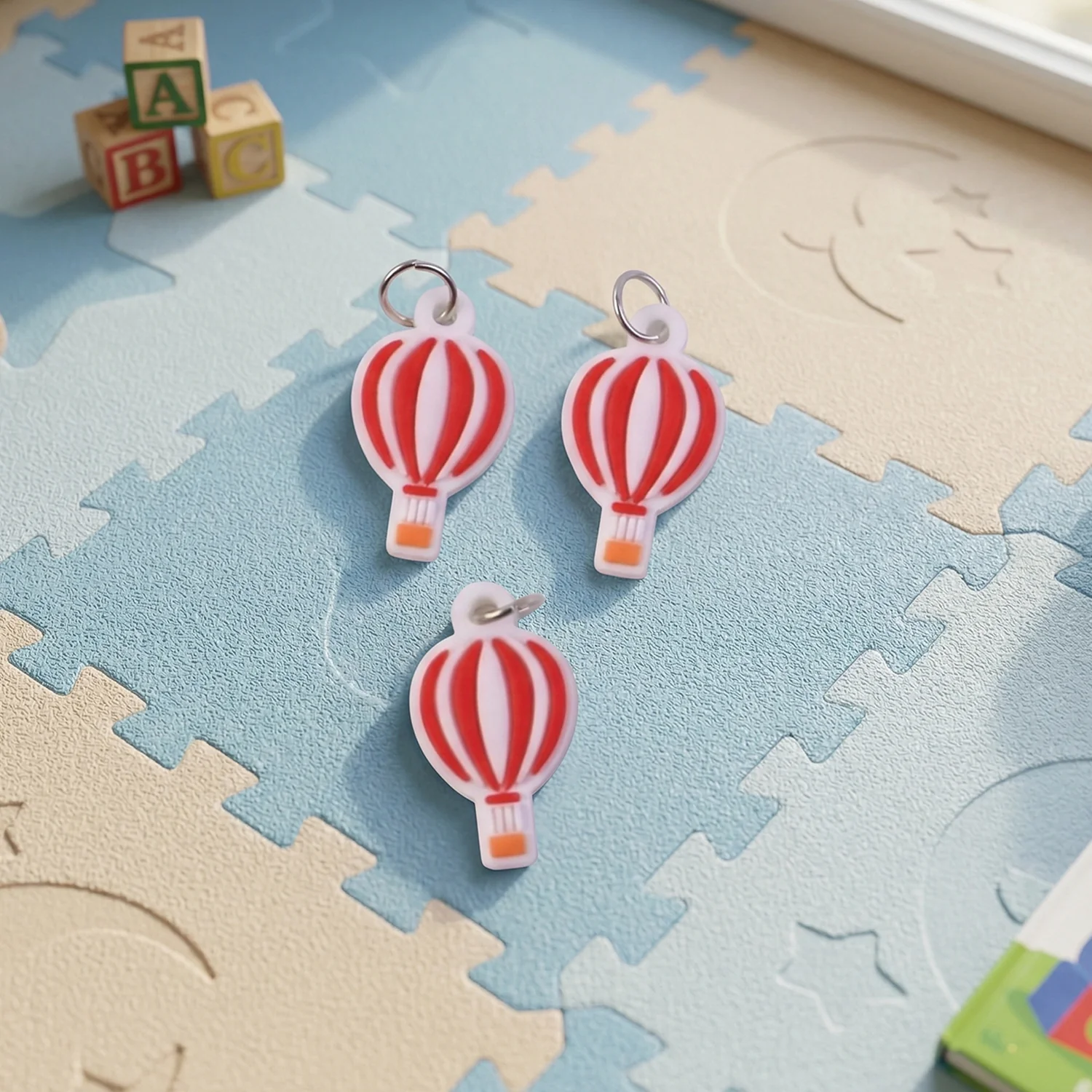 Hot Air Balloon Bag Charm Keychain Set (10 Pc) - Image 7