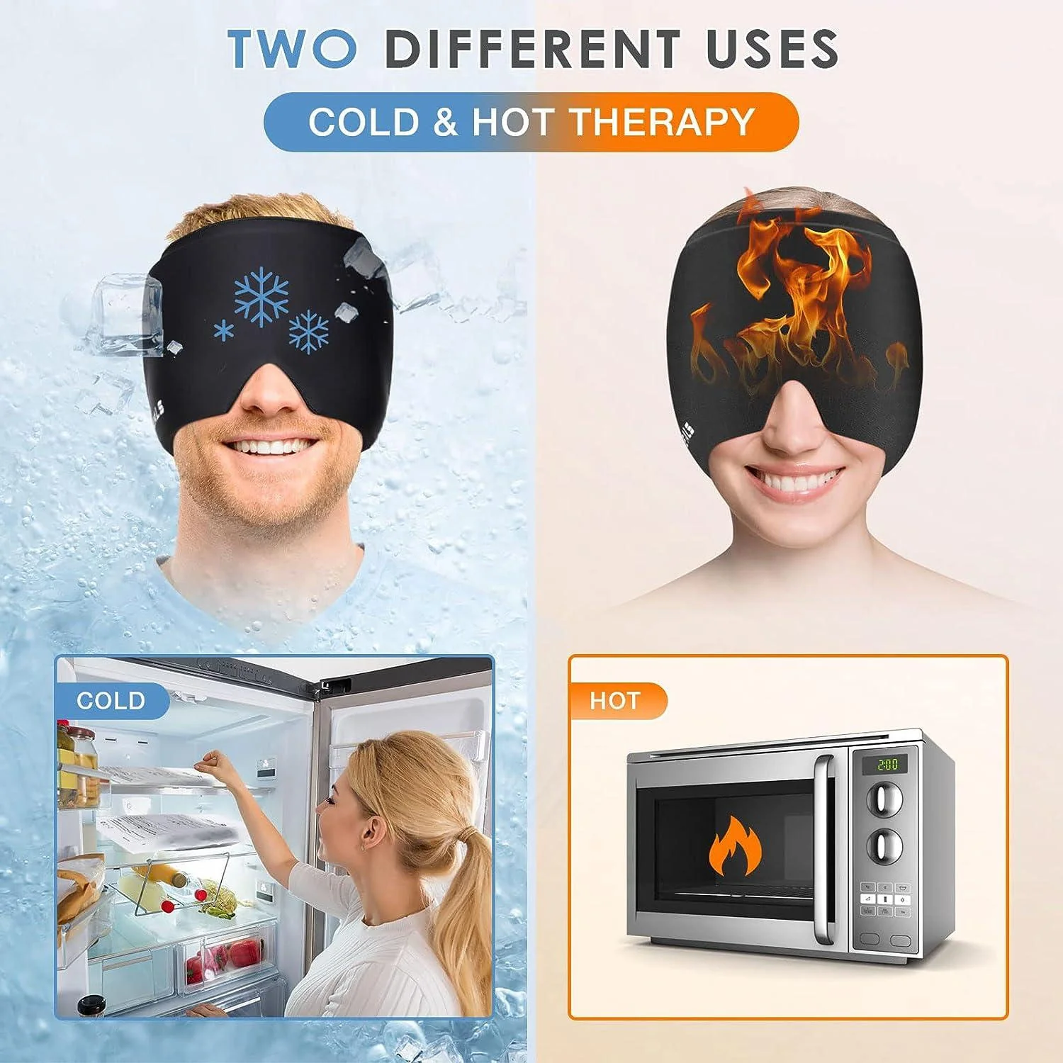 Hot & Cold Therapy Headache Relief Cap (1 Pc) - Image 3