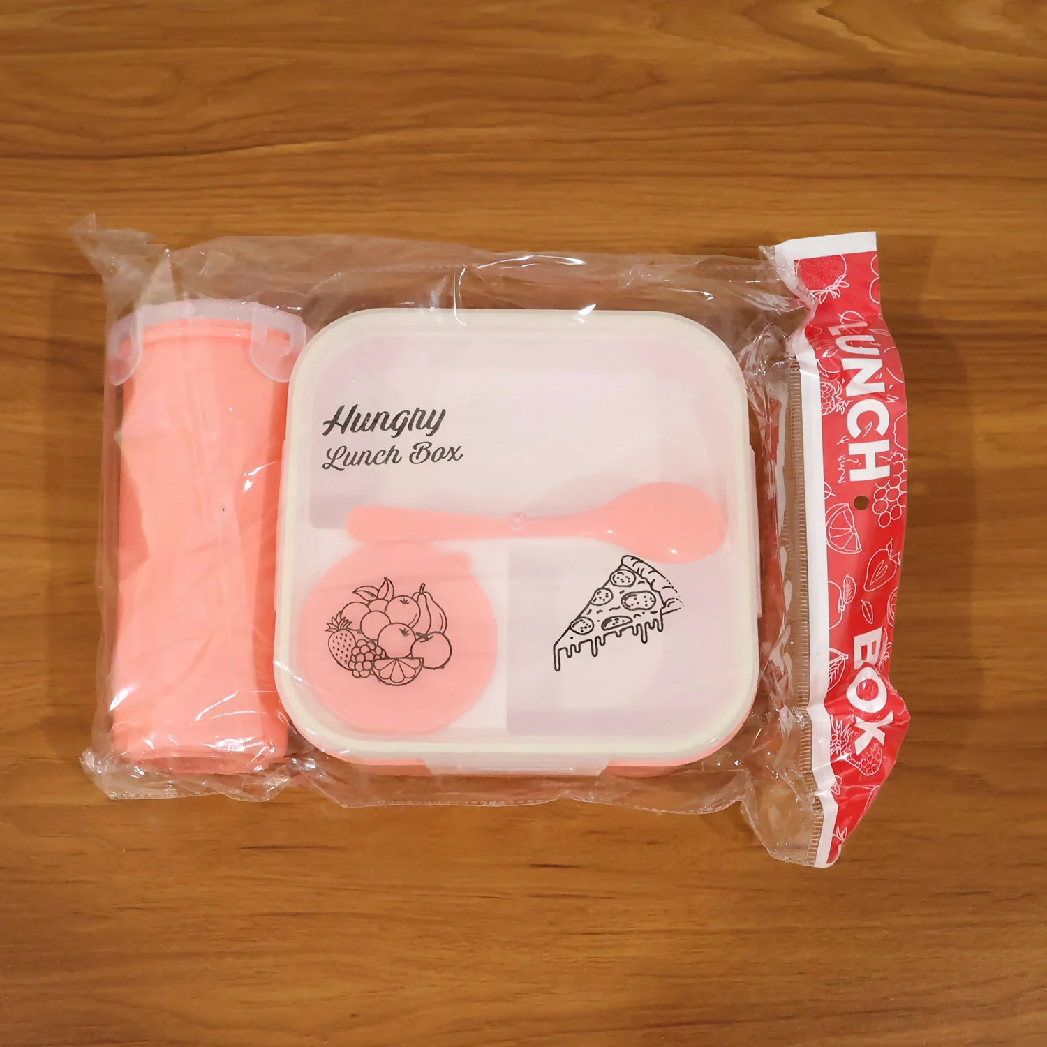 Hungry Lunch Box Combo Set – Unbreakable Plastic Lunch Box with Spoon, Fork & Extra Container for Kids - Image 6