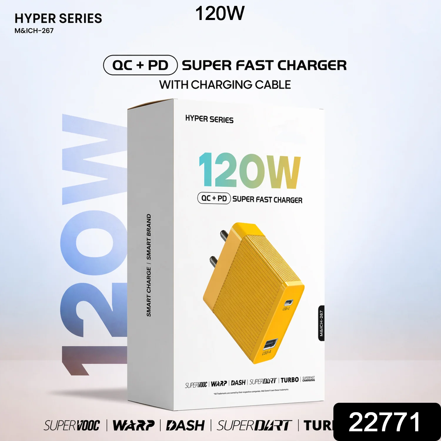 Hyper Series 120W Super Fast Charging Power Adapter with Type-C Cable - Image 2