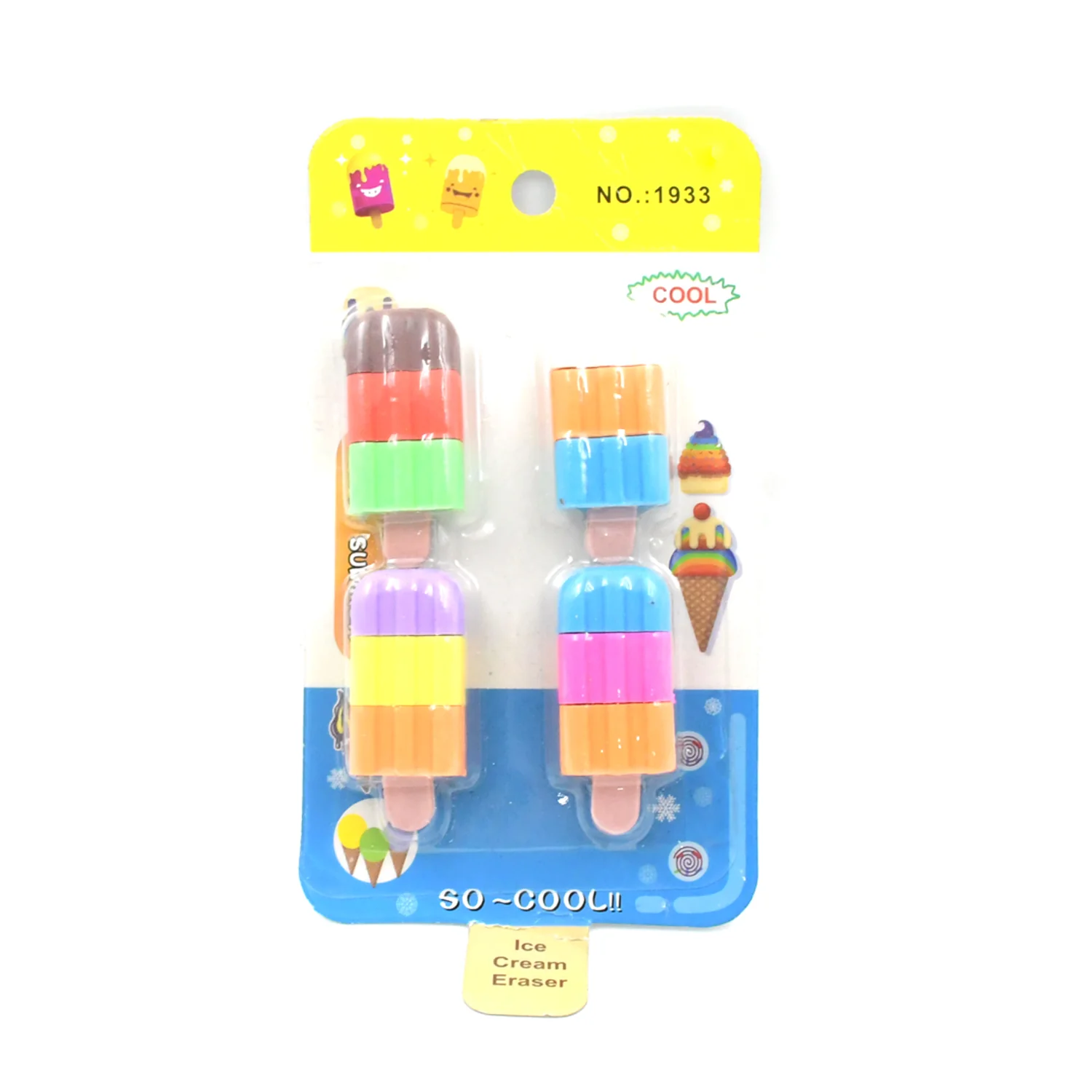 Ice cream Shape Eraser for Girls & Boys 3D Eraser for School B'Day Return Gift Ice Cream Theme Shape Erasers Pencils Set for Kids Educational Stationary kit, School Supplies (1 Set 4 Pc) - Image 5