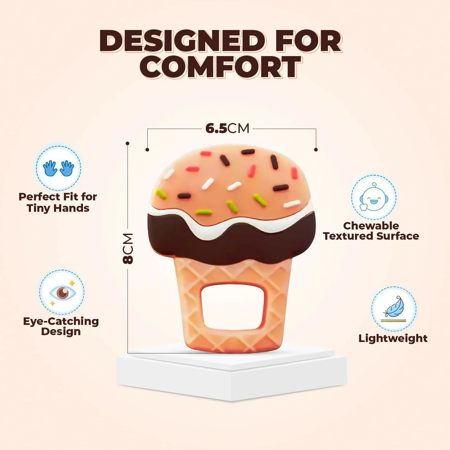 Ice Cream Shaped Silicone Baby Teether - Image 5