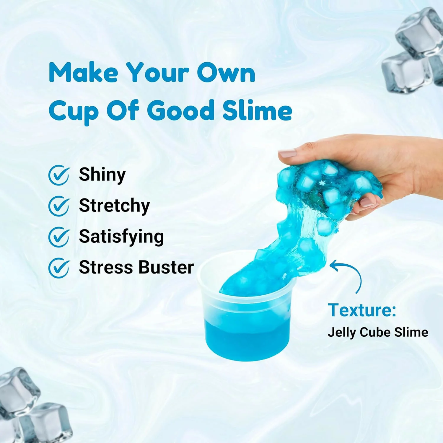 Icepop Jelly Cube Slime Making Kit for Kids – DIY Tubbie Slime Kit with Activator - Image 2