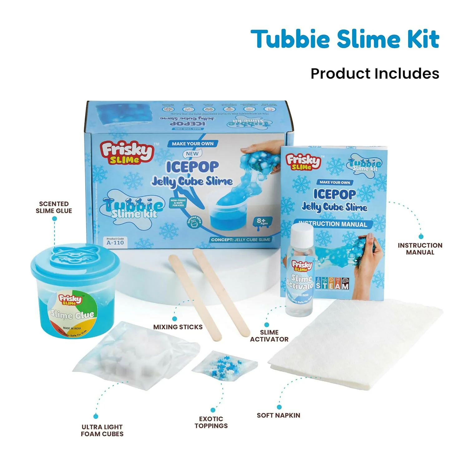 Icepop Jelly Cube Slime Making Kit for Kids – DIY Tubbie Slime Kit with Activator - Image 5