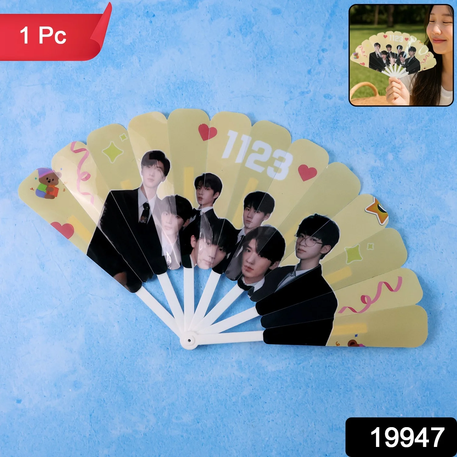 Idol-Themed Foldable Hand Fan - (1 Pc) - Image 2