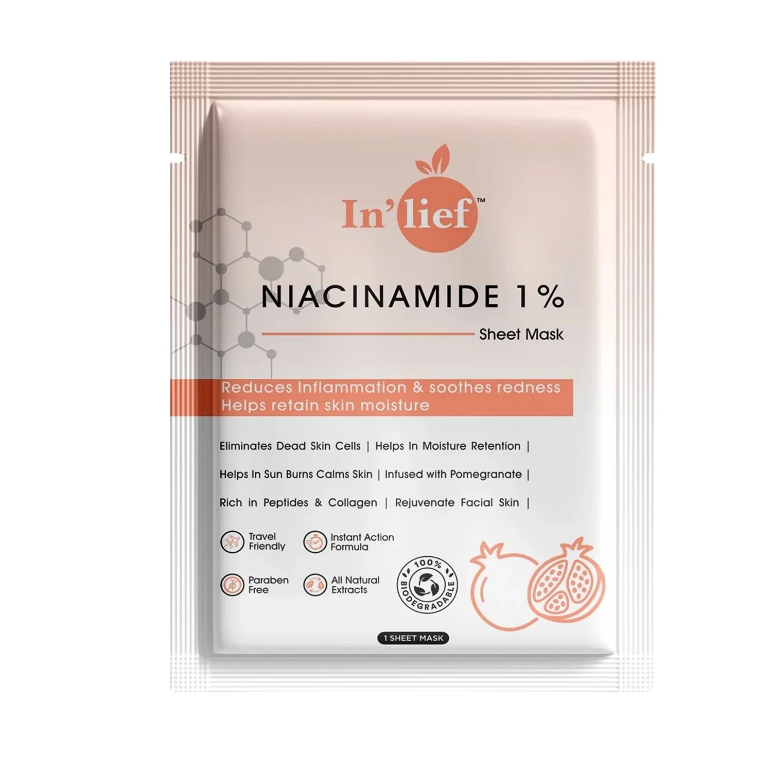 In’lief Niacinamide 1% Hydrating & Calming Facial Sheet Mask (1 Pc) - Image 5