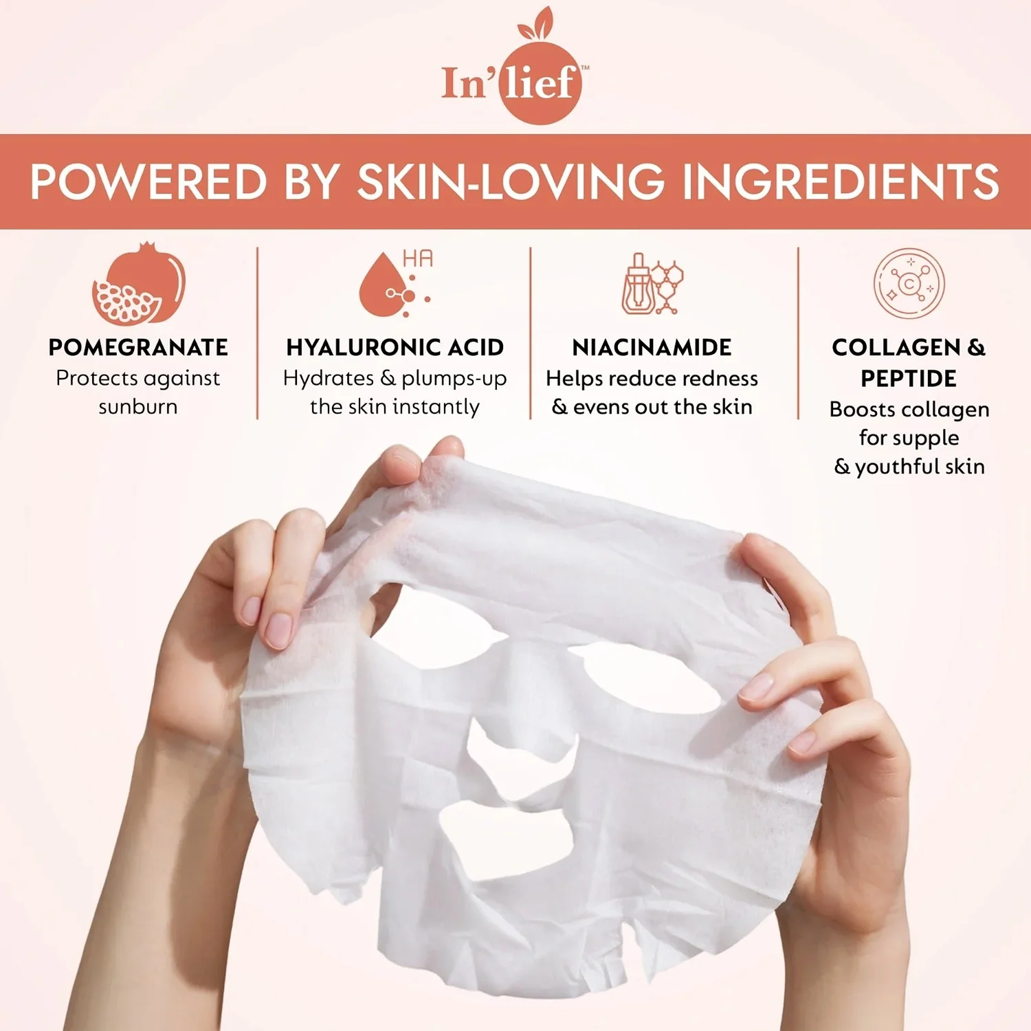 In’lief Niacinamide 1% Hydrating & Calming Facial Sheet Mask (1 Pc) - Image 7