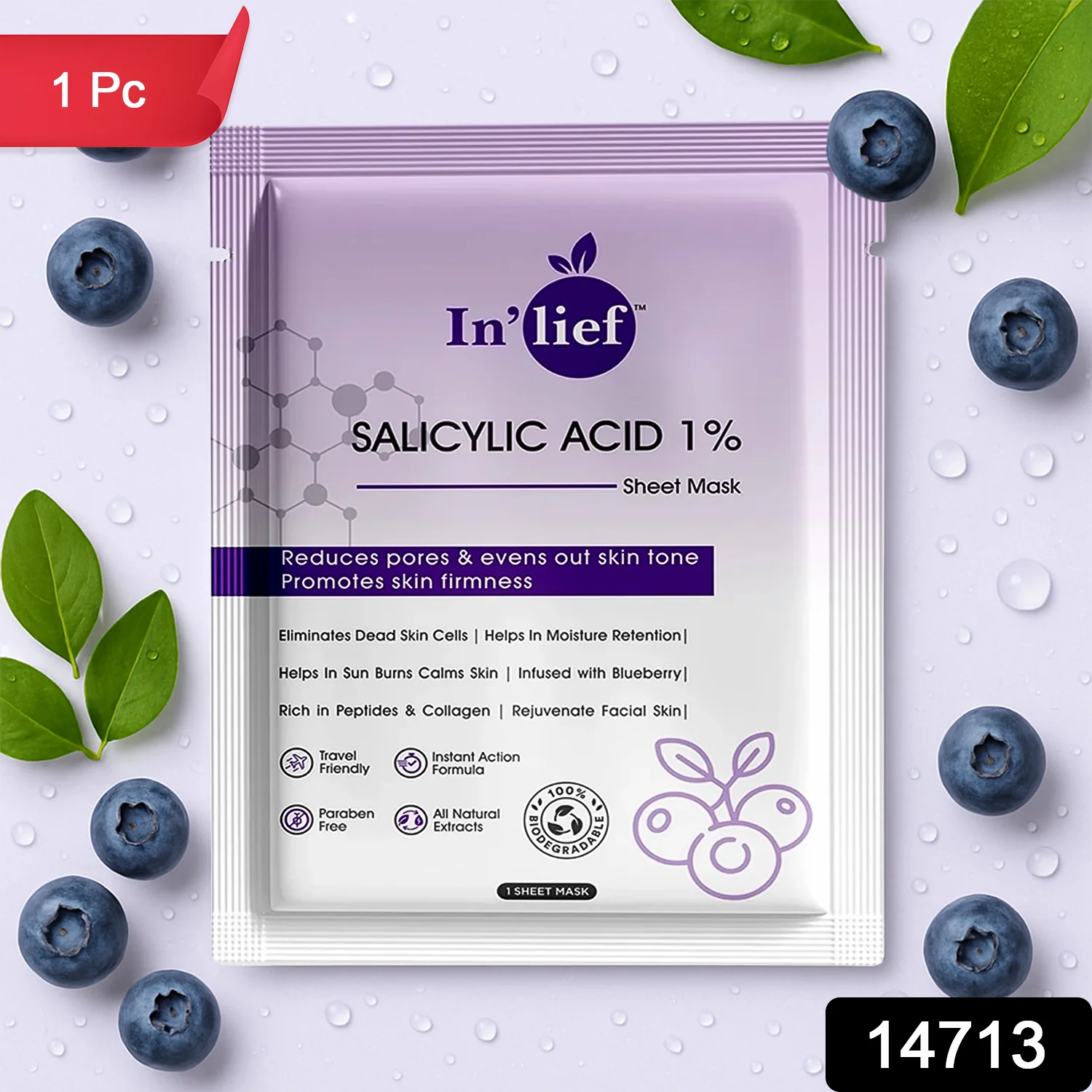 In’lief Salicylic Acid 1% Clarifying & Pore-Refining Facial Sheet Mask (1 Pc) - Image 2