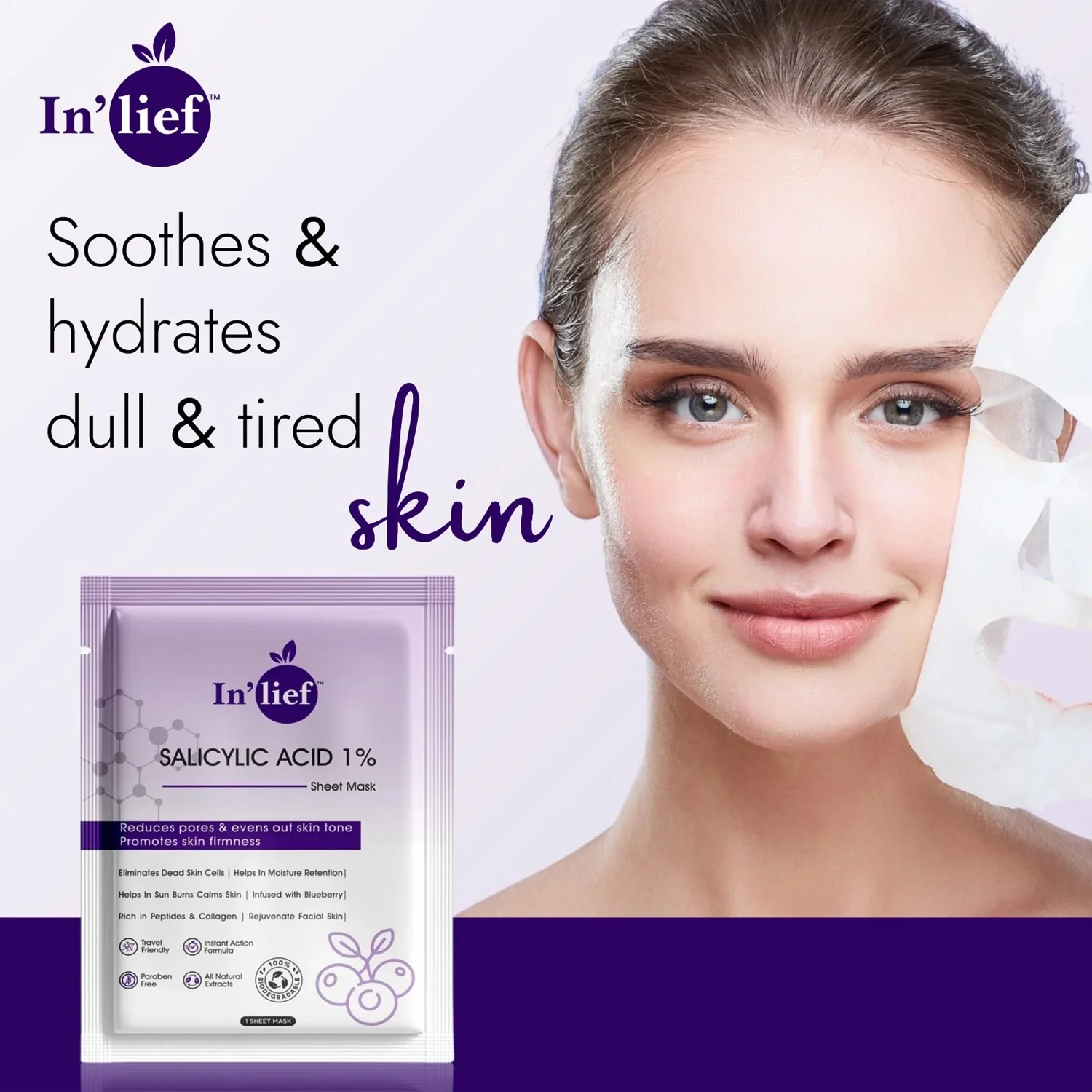 In’lief Salicylic Acid 1% Clarifying & Pore-Refining Facial Sheet Mask (1 Pc) - Image 3