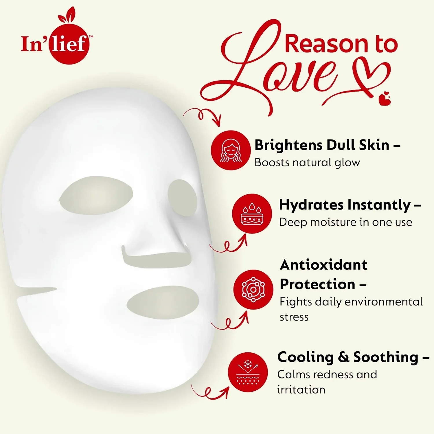 In’lief Vitamin C 0.5% Hydrating & Brightening Facial Sheet Mask (1 Pc) - Image 7