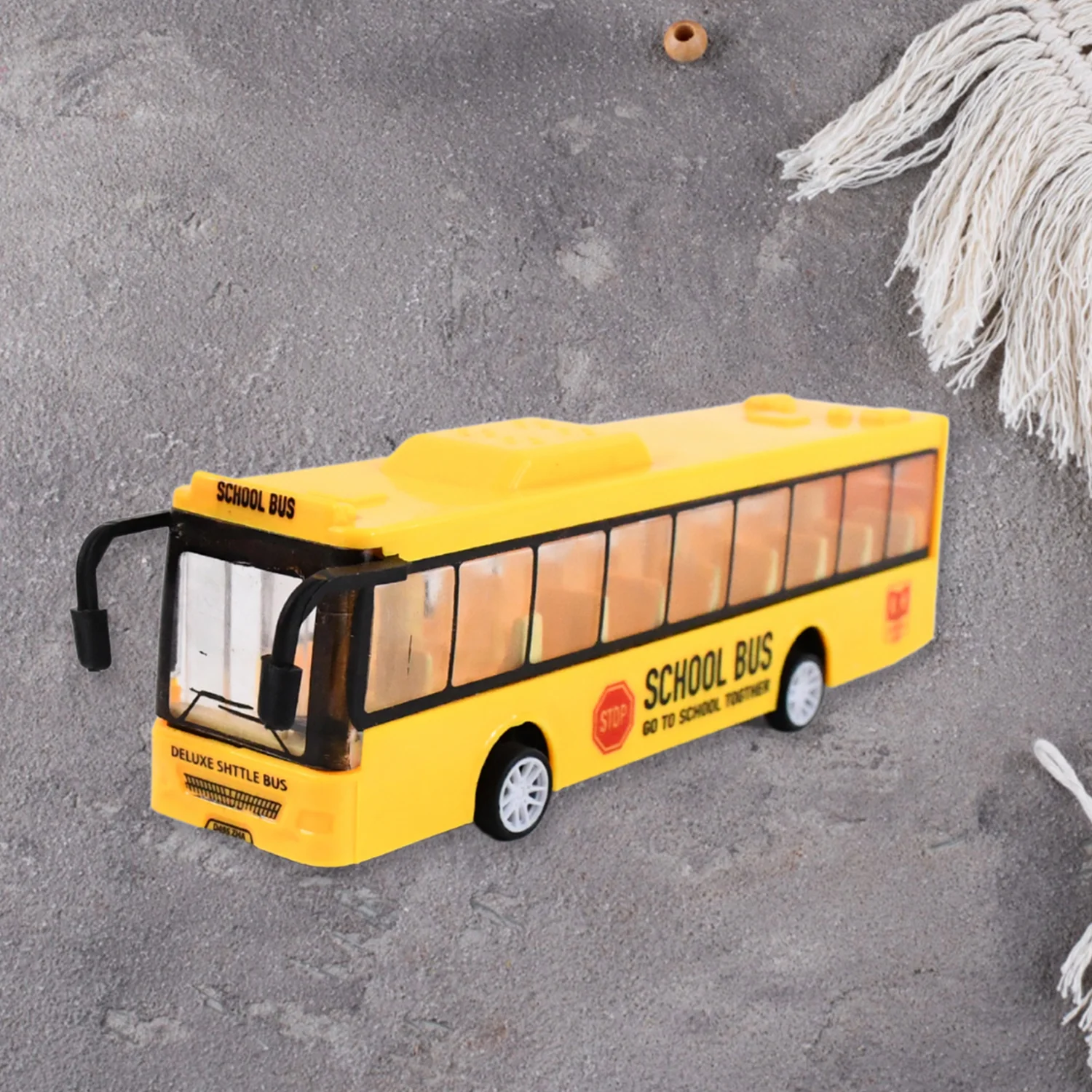 Inertia Bus Toys , High Simulation Yellow Fine Details Mini Bus - Image 4