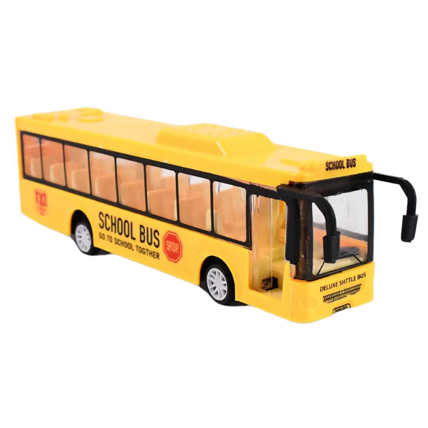 Inertia Bus Toys , High Simulation Yellow Fine Details Mini Bus - Image 5