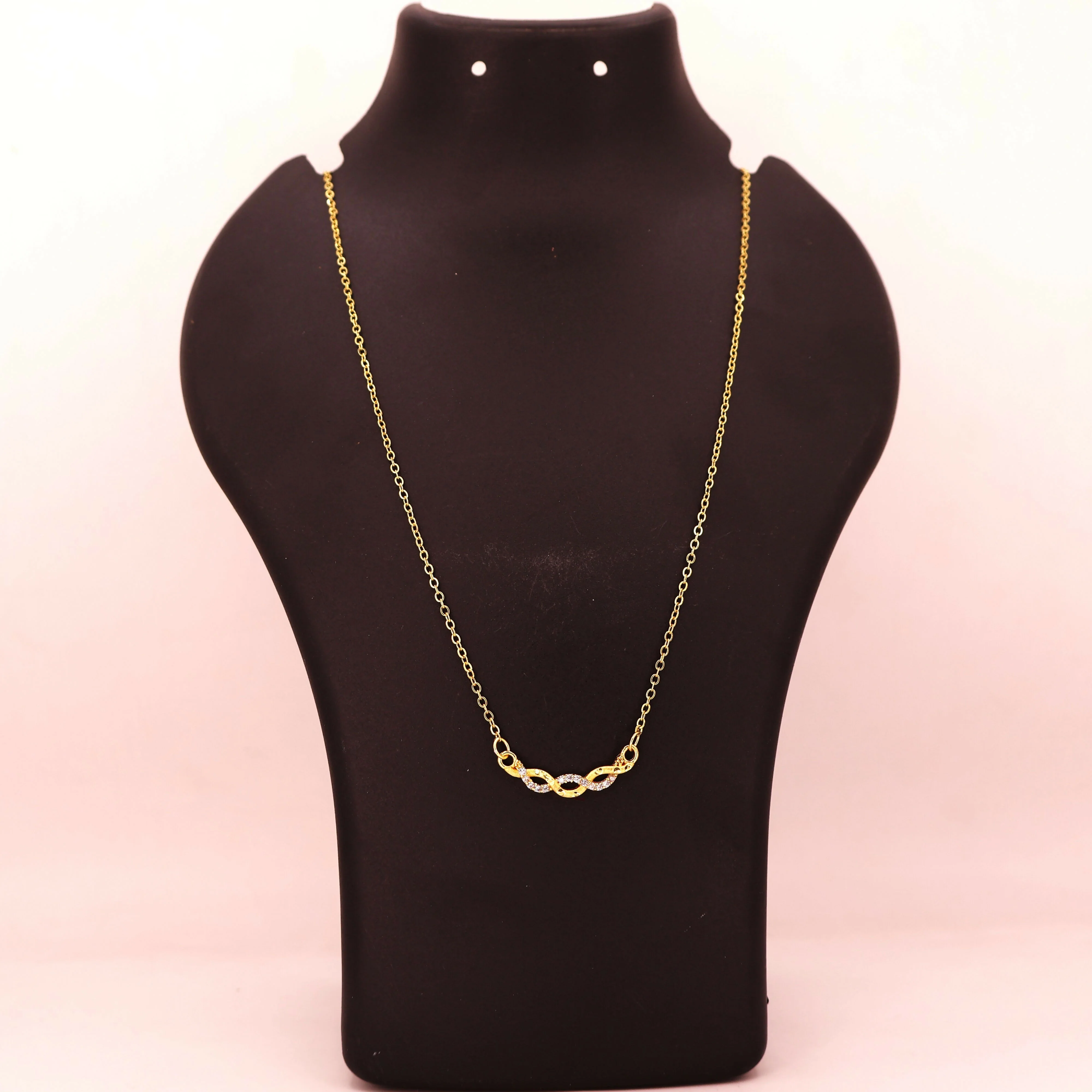 Infinity Knot Gold Necklace with AD For women and girls - Image 4