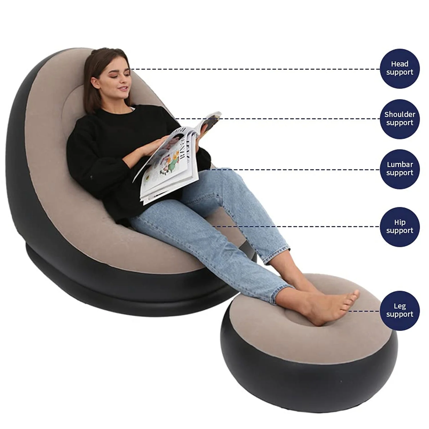Portable Indoor/Outdoor Air Sofa, couch & Pump - Image 6