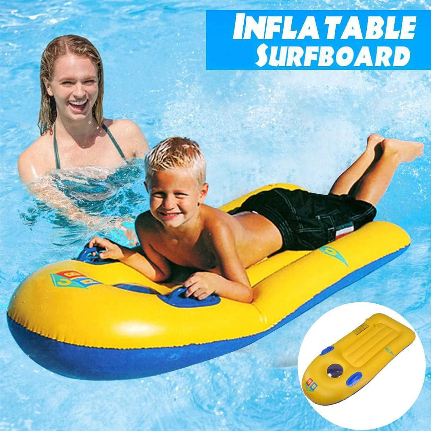 Inflatable Surfboard for Kids, Inflatable Bodyboard for Children with Handles - Image 3