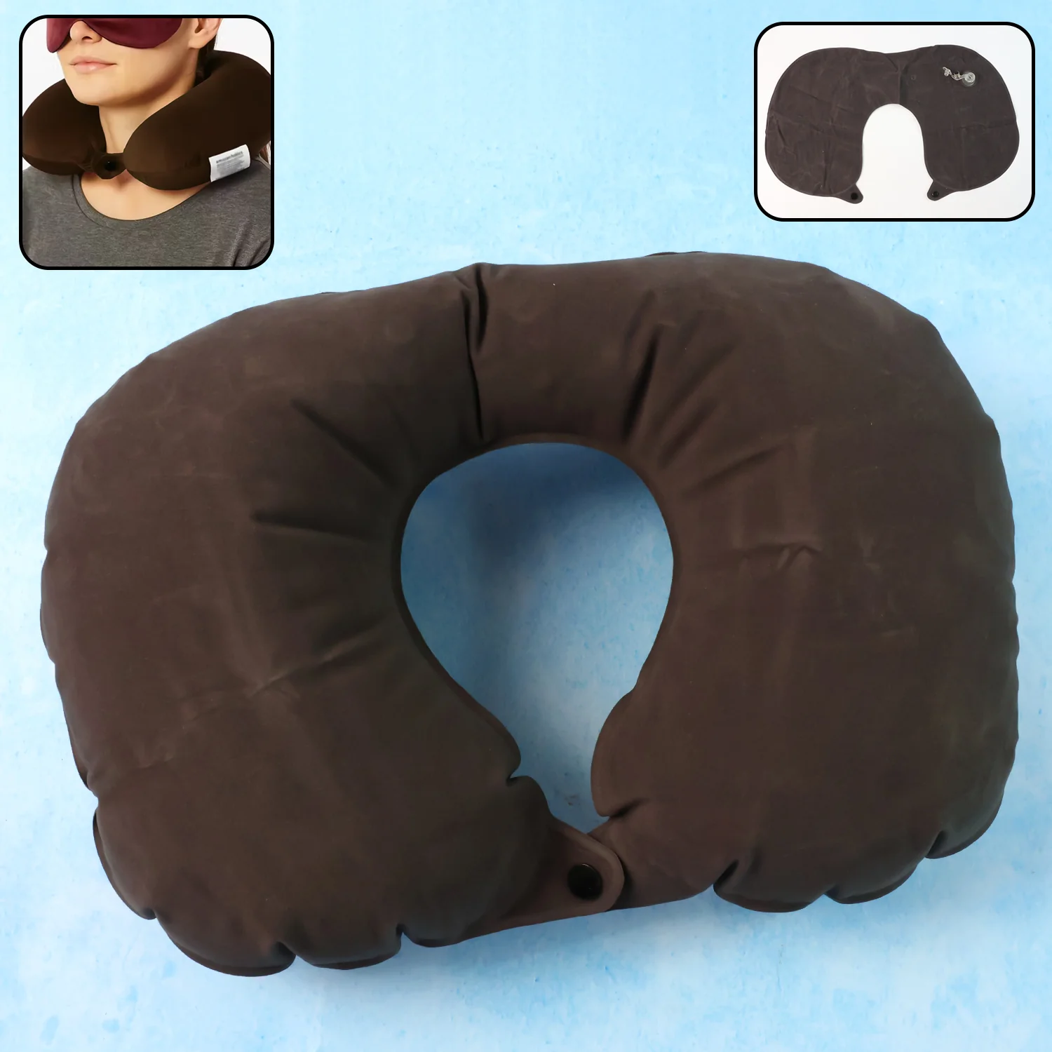 Inflatable U-Shaped Travel Neck Pillow (1 Pc) - Image 4
