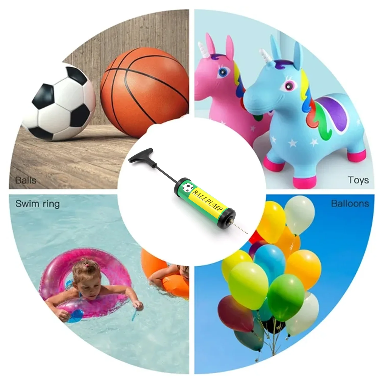 Inflator Air Ball Pump Soft Bouncing Ball Development Kids Toy (17 Cm) - Image 4